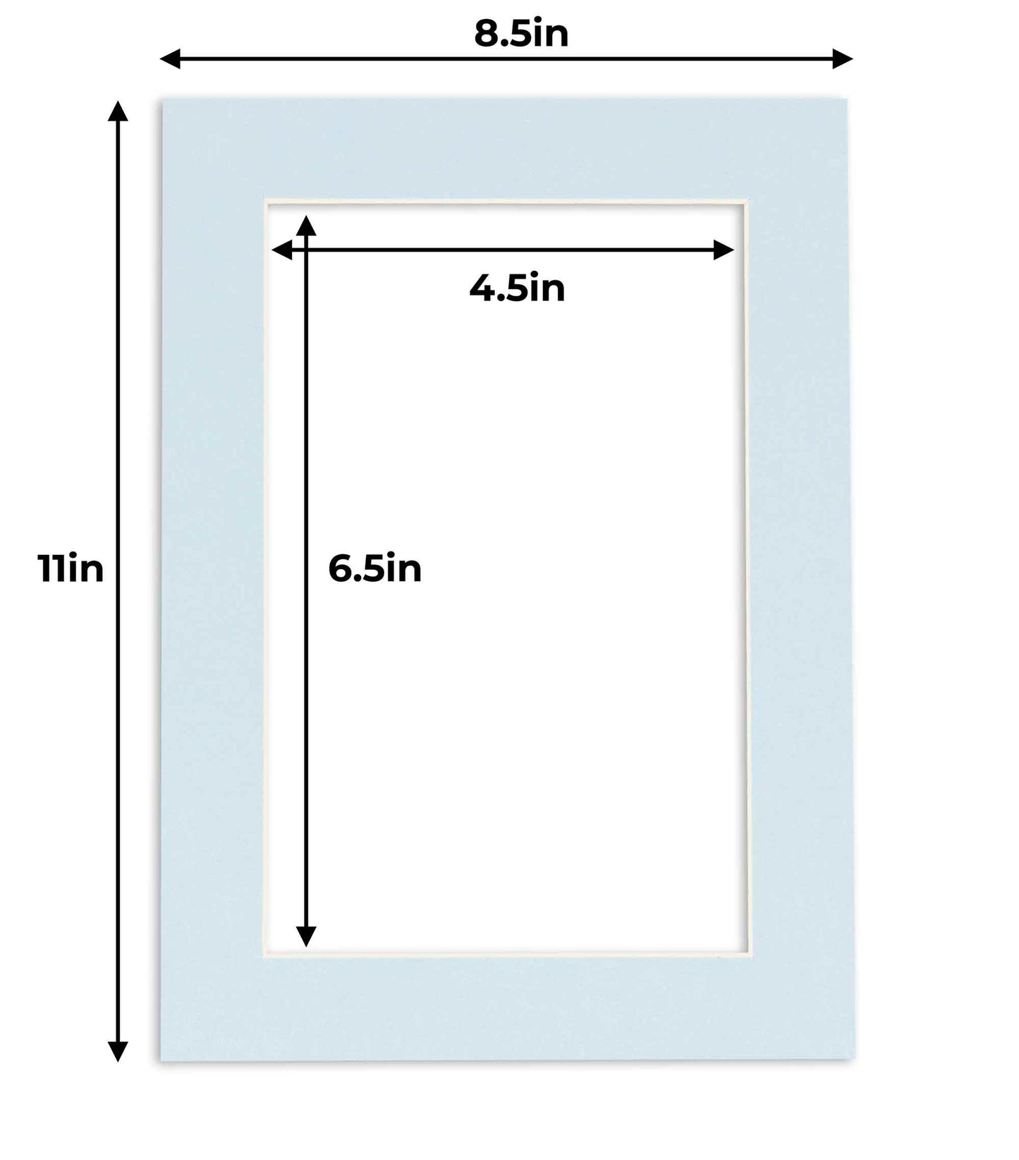 Pack of 10 Baby Blue Precut Acid-Free Matboard Set with Clear Bags & Backings