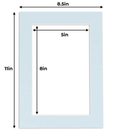 Pack of 10 Baby Blue Precut Acid-Free Matboards