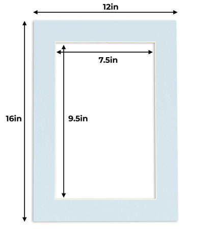 Baby Blue Precut Acid-Free Matboard Set with Clear Bag & Backing