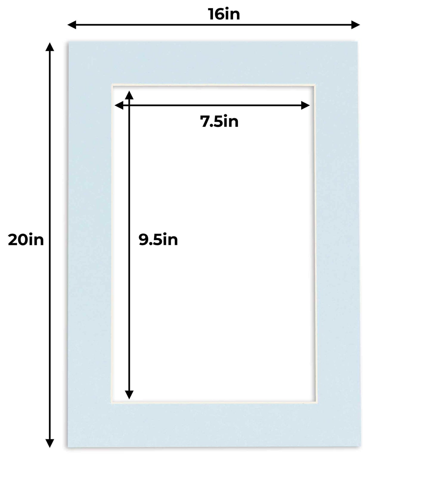 Pack of 10 Baby Blue Precut Acid-Free Matboards
