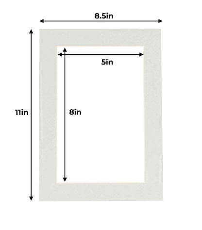 Pack of 10 Taupe Beige Precut Acid-Free Matboard Set with Clear Bags & Backings