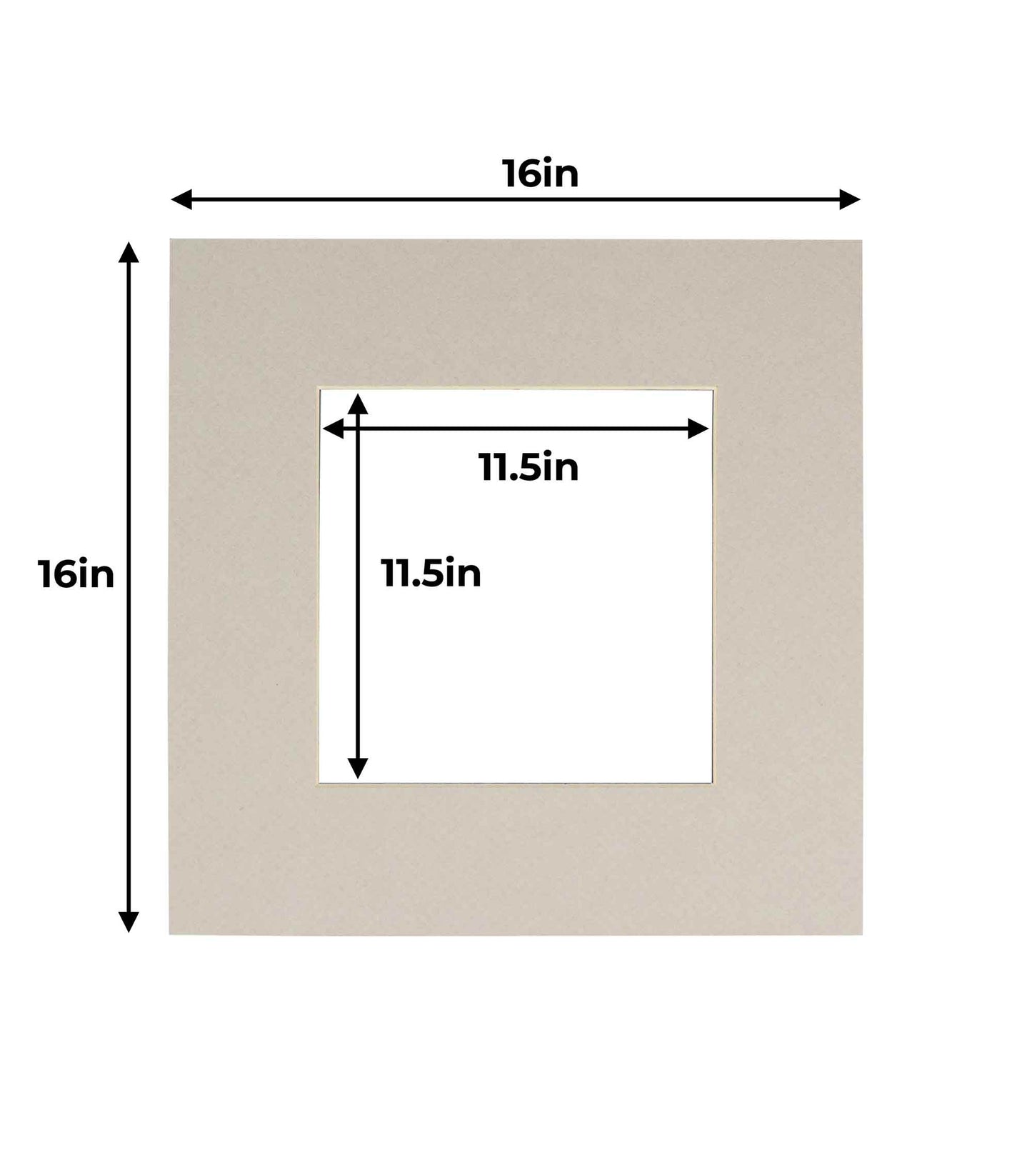 Taupe Beige Precut Acid-Free Matboard Set with Clear Bag & Backing