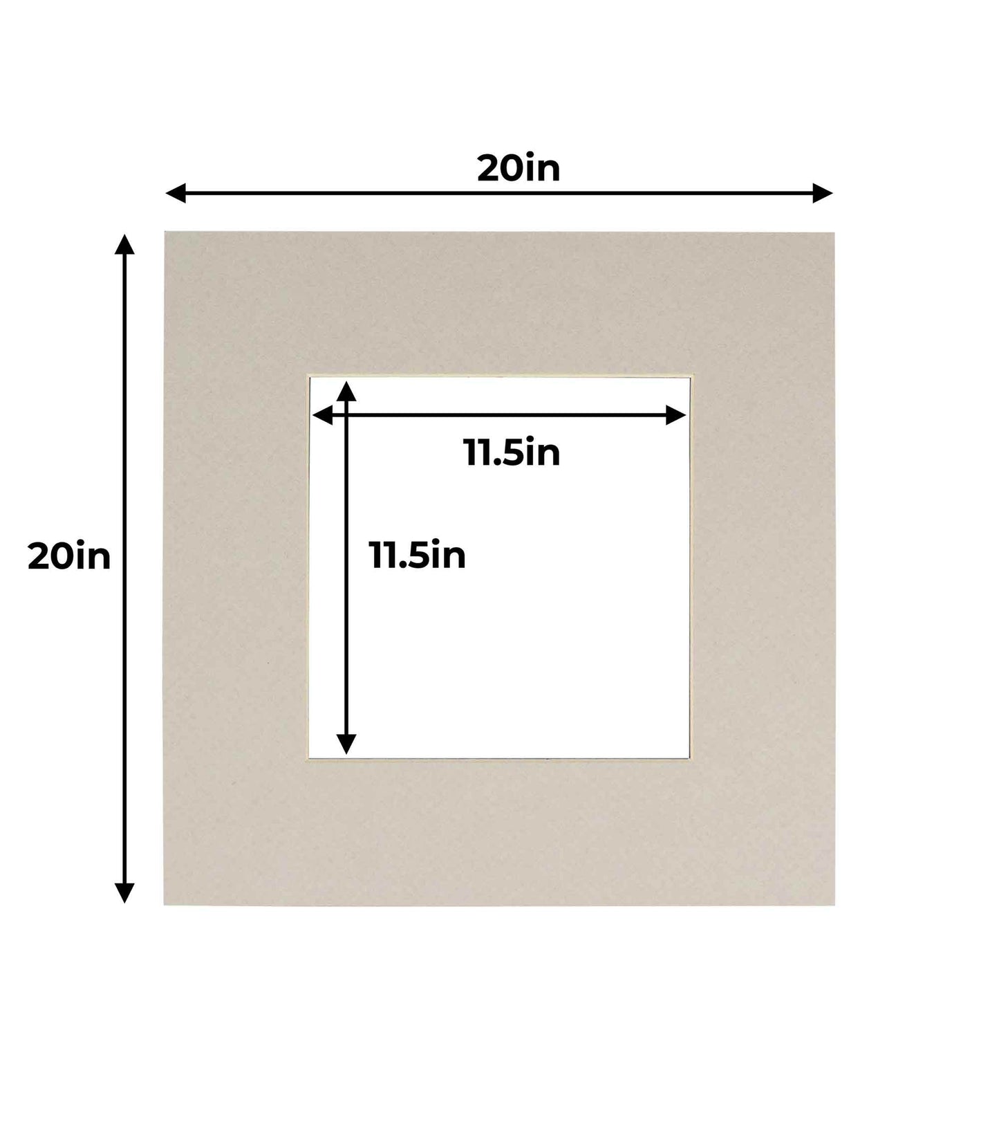 Pack of 10 Taupe Beige Precut Acid-Free Matboard Set with Clear Bags & Backings