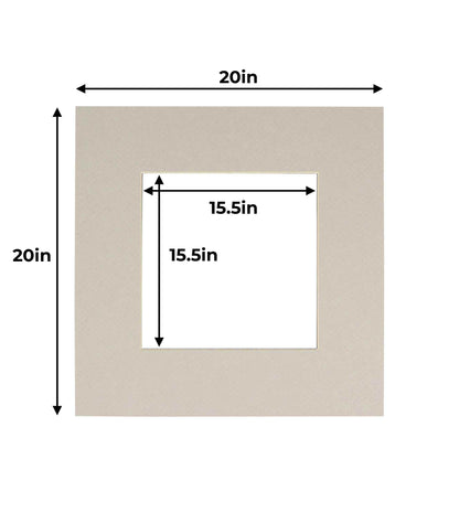 Pack of 10 Taupe Beige Precut Acid-Free Matboard Set with Clear Bags & Backings