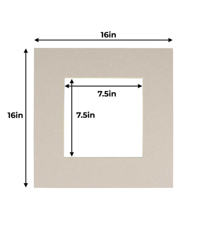 Pack of 10 Taupe Beige Precut Acid-Free Matboard Set with Clear Bags & Backings
