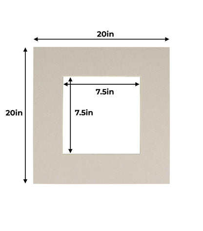 Pack of 25 Taupe Beige Precut Acid-Free Matboard Set with Clear Bags & Backings