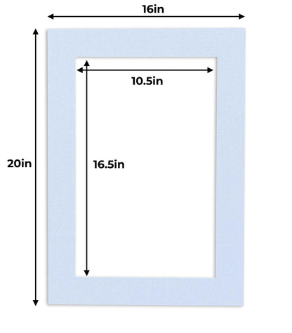Pack of 25 Brittany Blue Precut Acid-Free Matboards