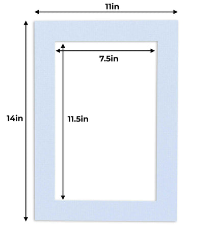 Pack of 25 Brittany Blue Precut Acid-Free Matboards