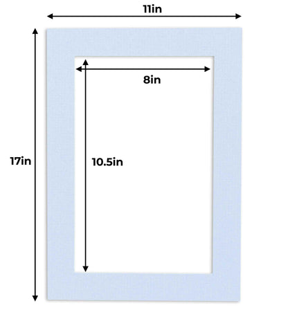 Pack of 10 Brittany Blue Precut Acid-Free Matboards