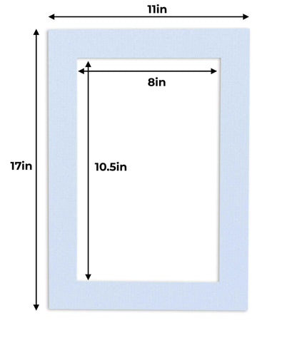 Pack of 25 Brittany Blue Precut Acid-Free Matboards