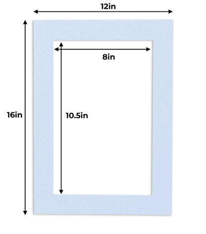Brittany Blue Precut Acid-Free Matboard Set with Clear Bag & Backing