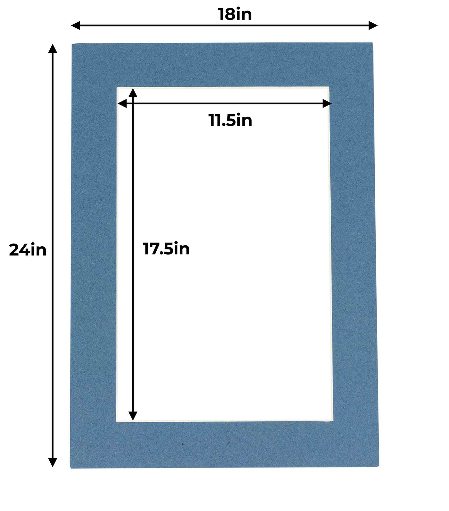 Pack of 25 Steel Blue Precut Acid-Free Matboard Set with Clear Bags & Backings