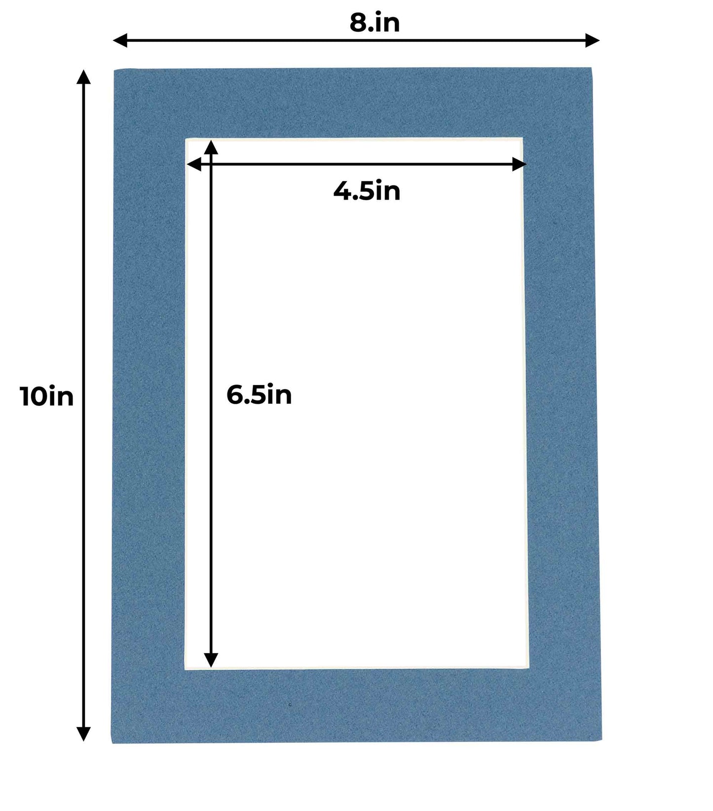 Pack of 25 Steel Blue Precut Acid-Free Matboard Set with Clear Bags & Backings