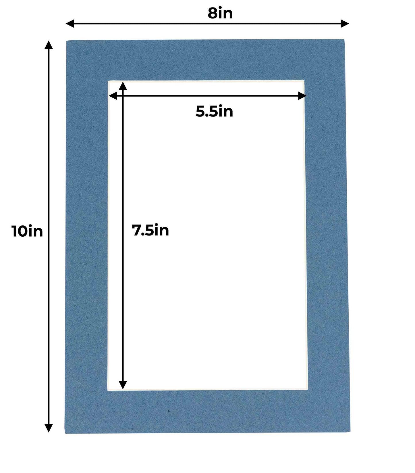 Pack of 25 Steel Blue Precut Acid-Free Matboard Set with Clear Bags & Backings