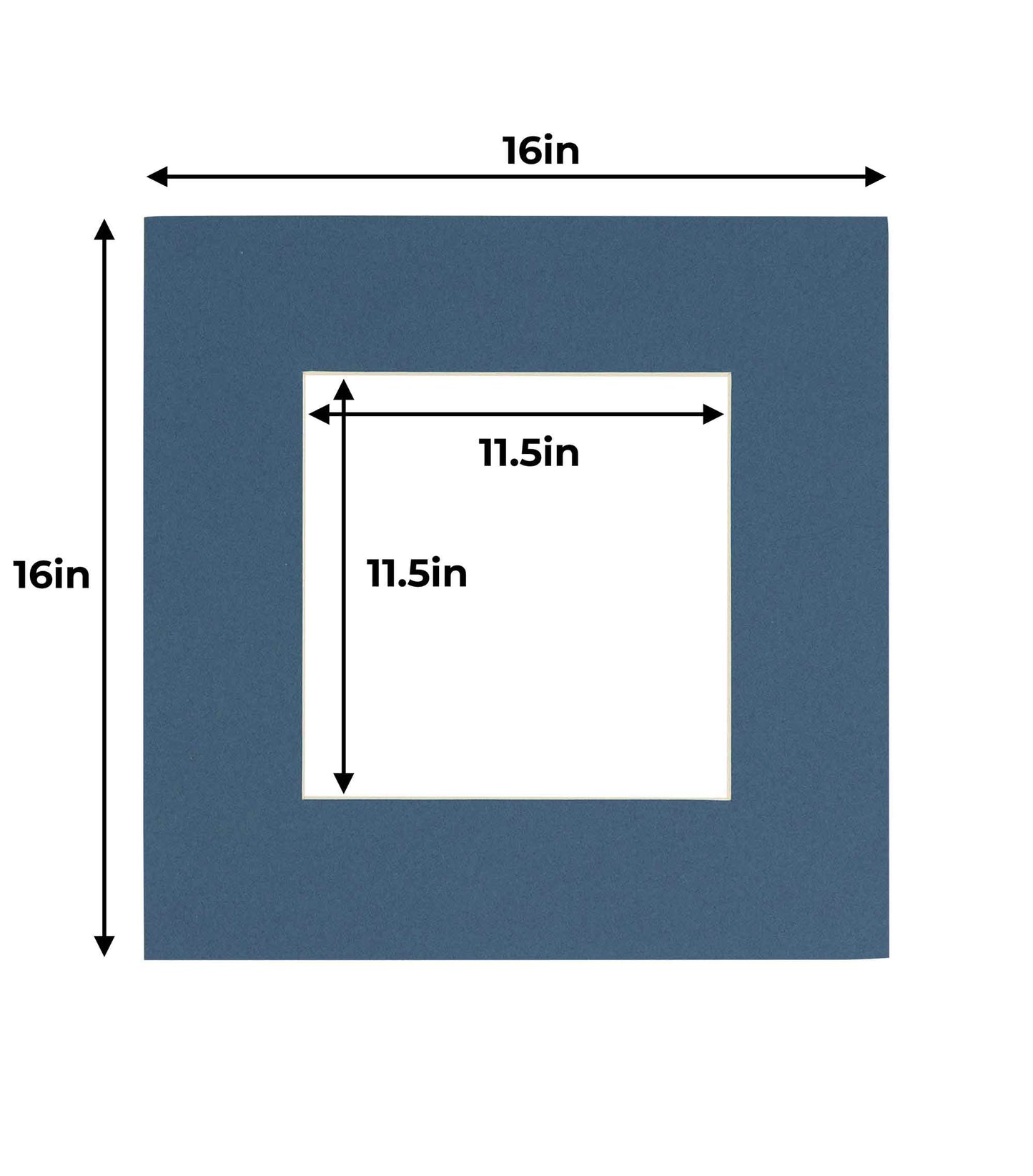 Pack of 25 Steel Blue Precut Acid-Free Matboard Set with Clear Bags & Backings
