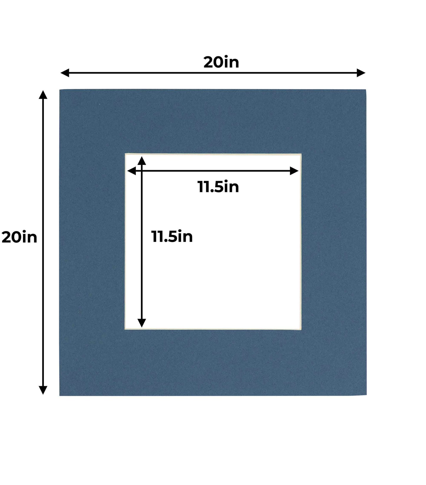 Pack of 25 Steel Blue Precut Acid-Free Matboard Set with Clear Bags & Backings