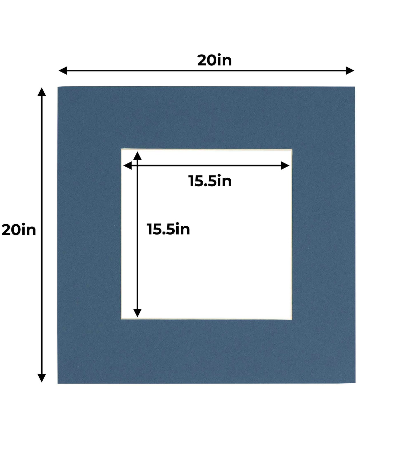 Pack of 10 Steel Blue Precut Acid-Free Matboards
