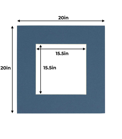 Pack of 10 Steel Blue Precut Acid-Free Matboards