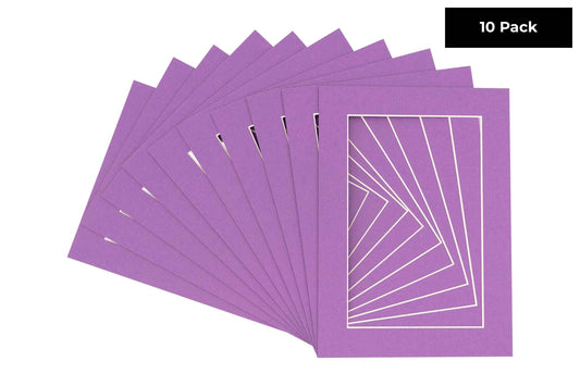 Pack of 10 Dark Purple Precut Acid-Free Matboards