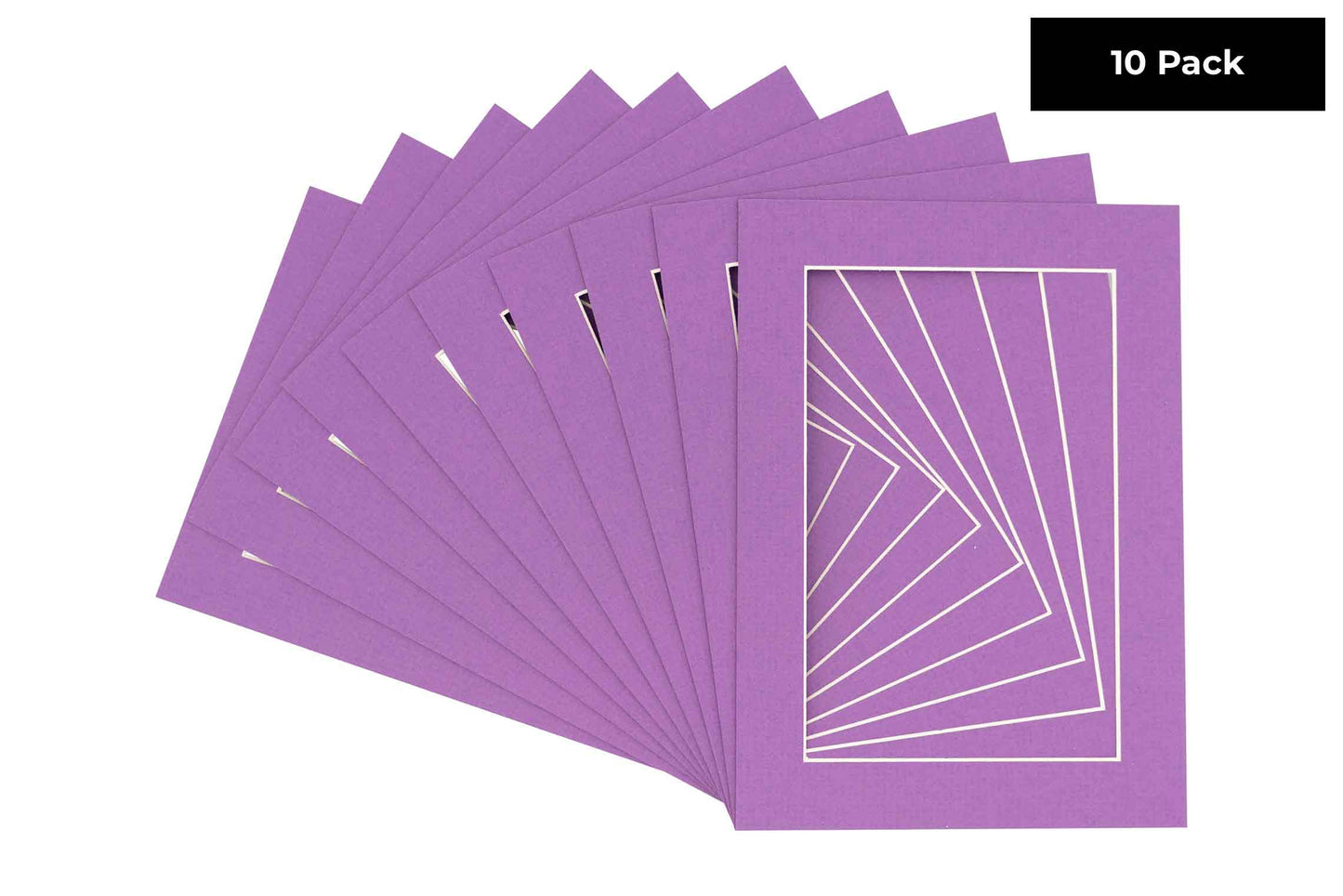 Pack of 10 Dark Purple Precut Acid-Free Matboard Set with Clear Bags & Backings