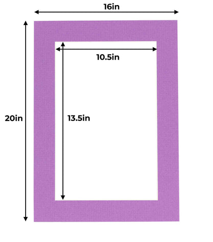 Pack of 25 Dark Purple Precut Acid-Free Matboards