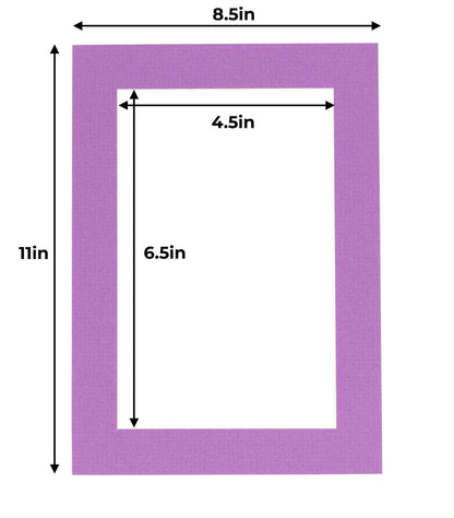 Pack of 25 Dark Purple Precut Acid-Free Matboards