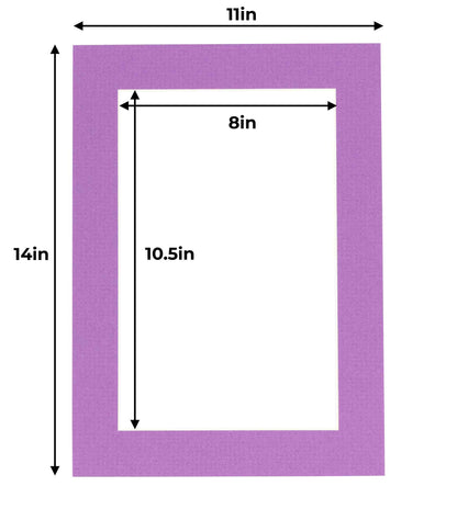 Pack of 25 Dark Purple Precut Acid-Free Matboards