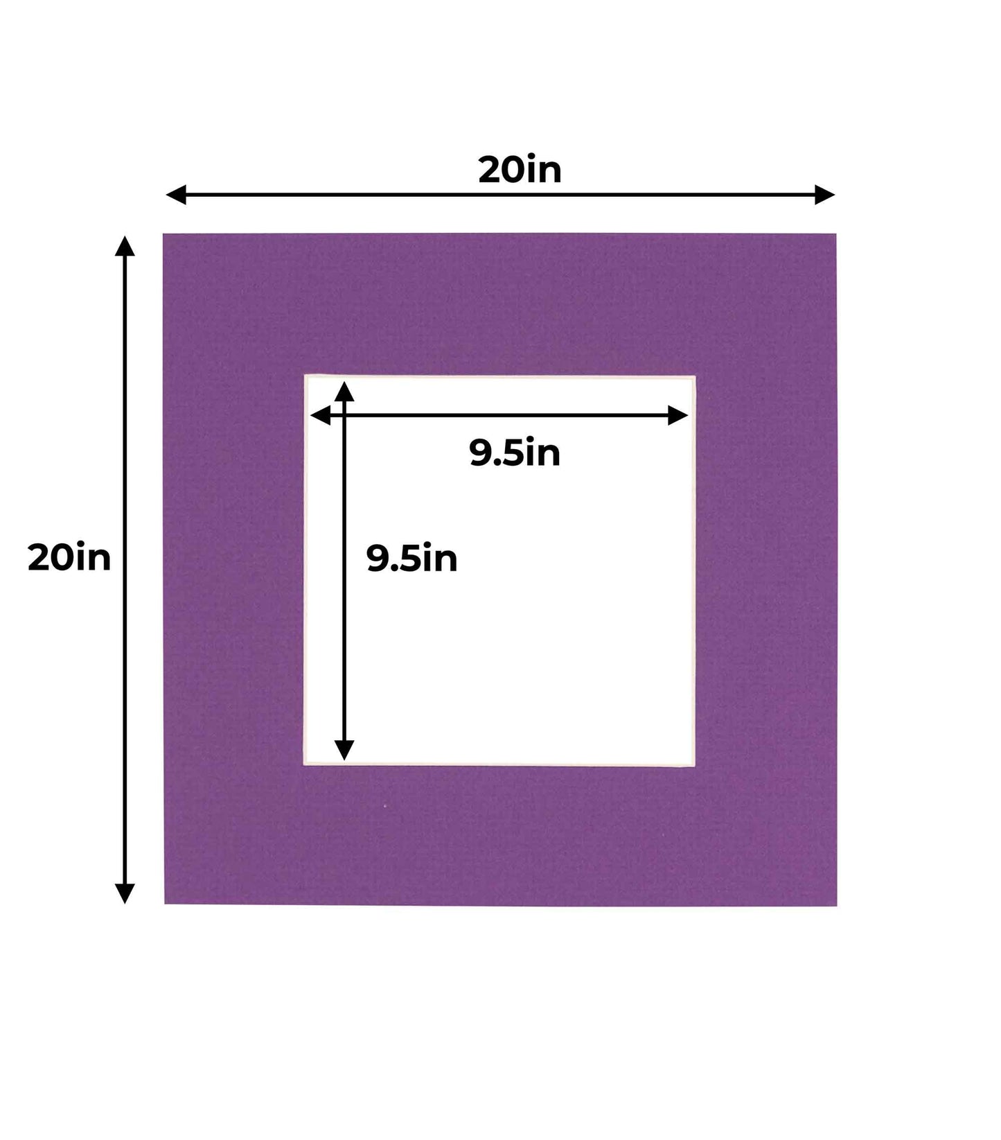 Pack of 10 Dark Purple Precut Acid-Free Matboards