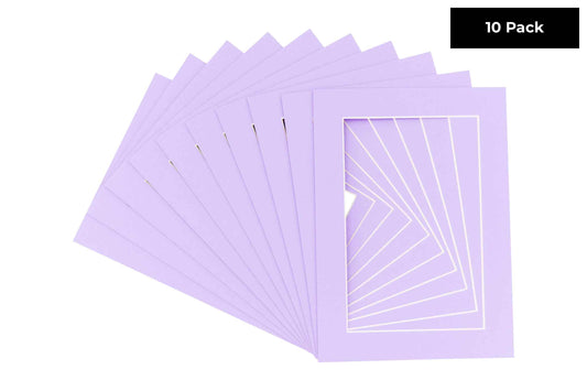 Pack of 10 Light Purple Precut Acid-Free Matboards
