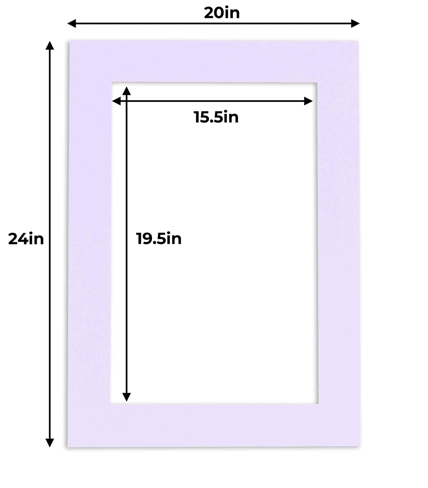 Pack of 25 Light Purple Precut Acid-Free Matboard Set with Clear Bags & Backings