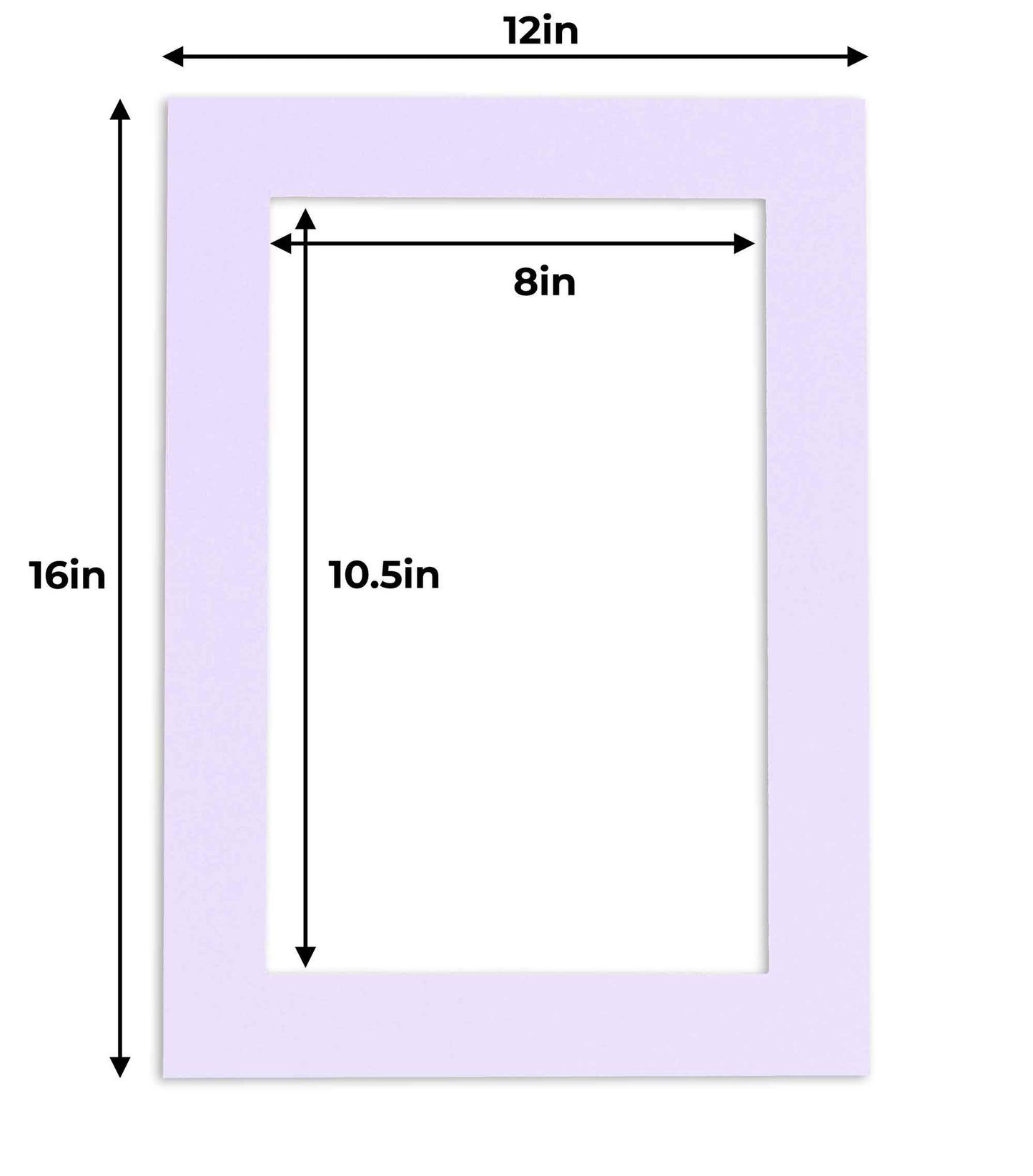 Pack of 25 Light Purple Precut Acid-Free Matboard Set with Clear Bags & Backings