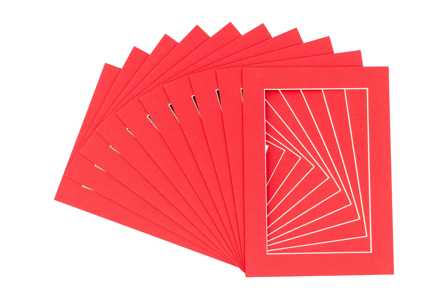 Pack of 10 Cardinal Red Precut Acid-Free Matboards