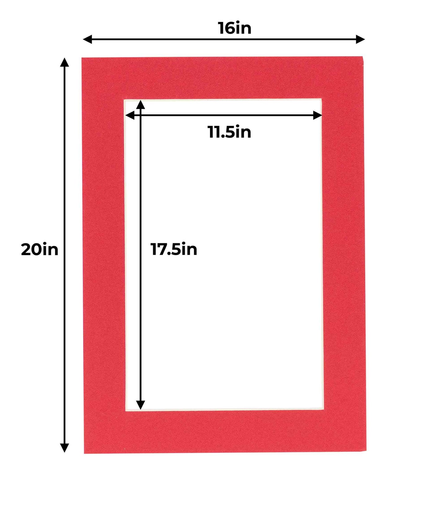 Cardinal Red Precut Acid-Free Matboard Set with Clear Bag & Backing