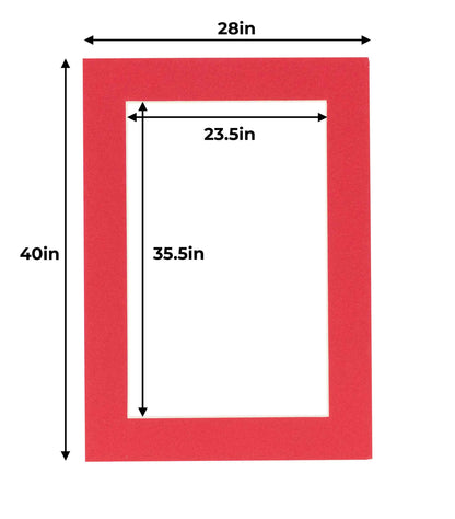 Cardinal Red Precut Acid-Free Matboard Set with Clear Bag & Backing