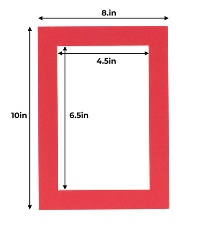 Cardinal Red Precut Acid-Free Matboard Set with Clear Bag & Backing