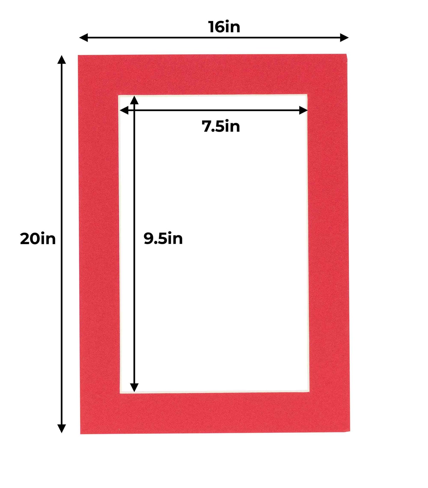 Cardinal Red Precut Acid-Free Matboard Set with Clear Bag & Backing