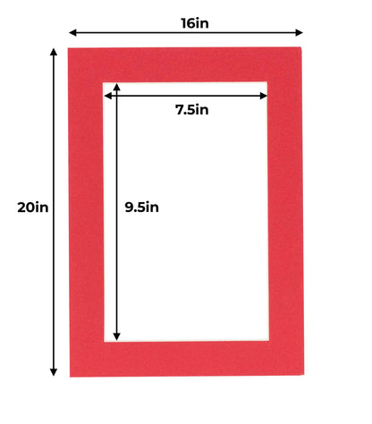 Cardinal Red Precut Acid-Free Matboard Set with Clear Bag & Backing