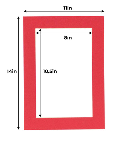 Cardinal Red Precut Acid-Free Matboard Set with Clear Bag & Backing