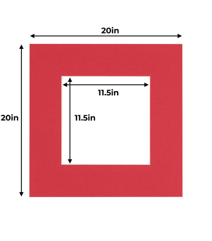 Pack of 25 Cardinal Red Precut Acid-Free Matboards