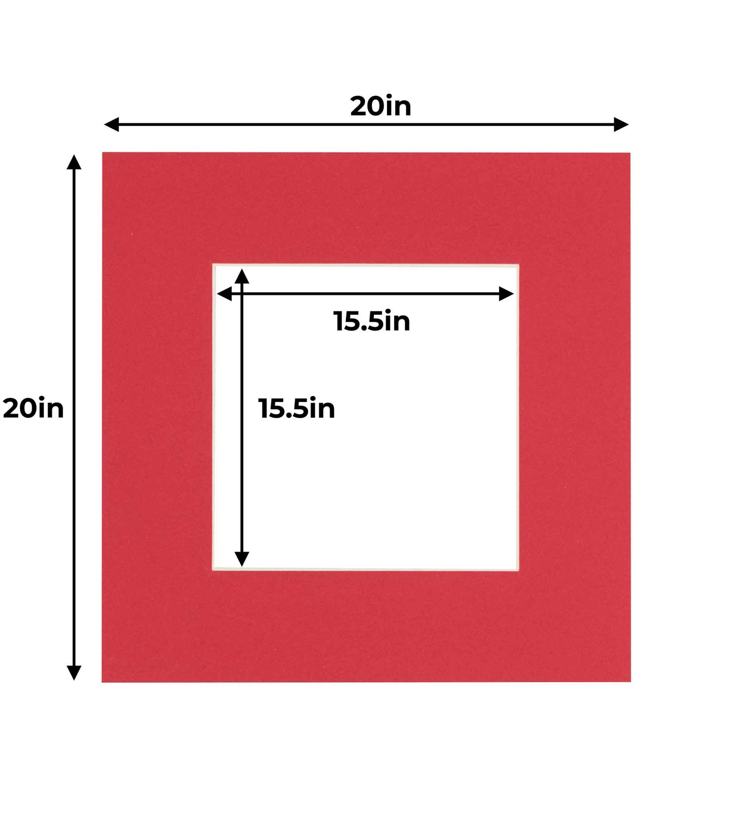 Cardinal Red Precut Acid-Free Matboard Set with Clear Bag & Backing