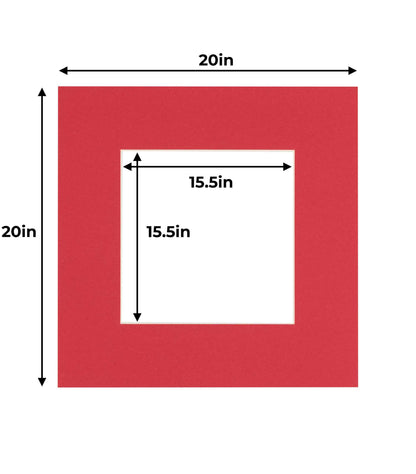 Cardinal Red Precut Acid-Free Matboard Set with Clear Bag & Backing