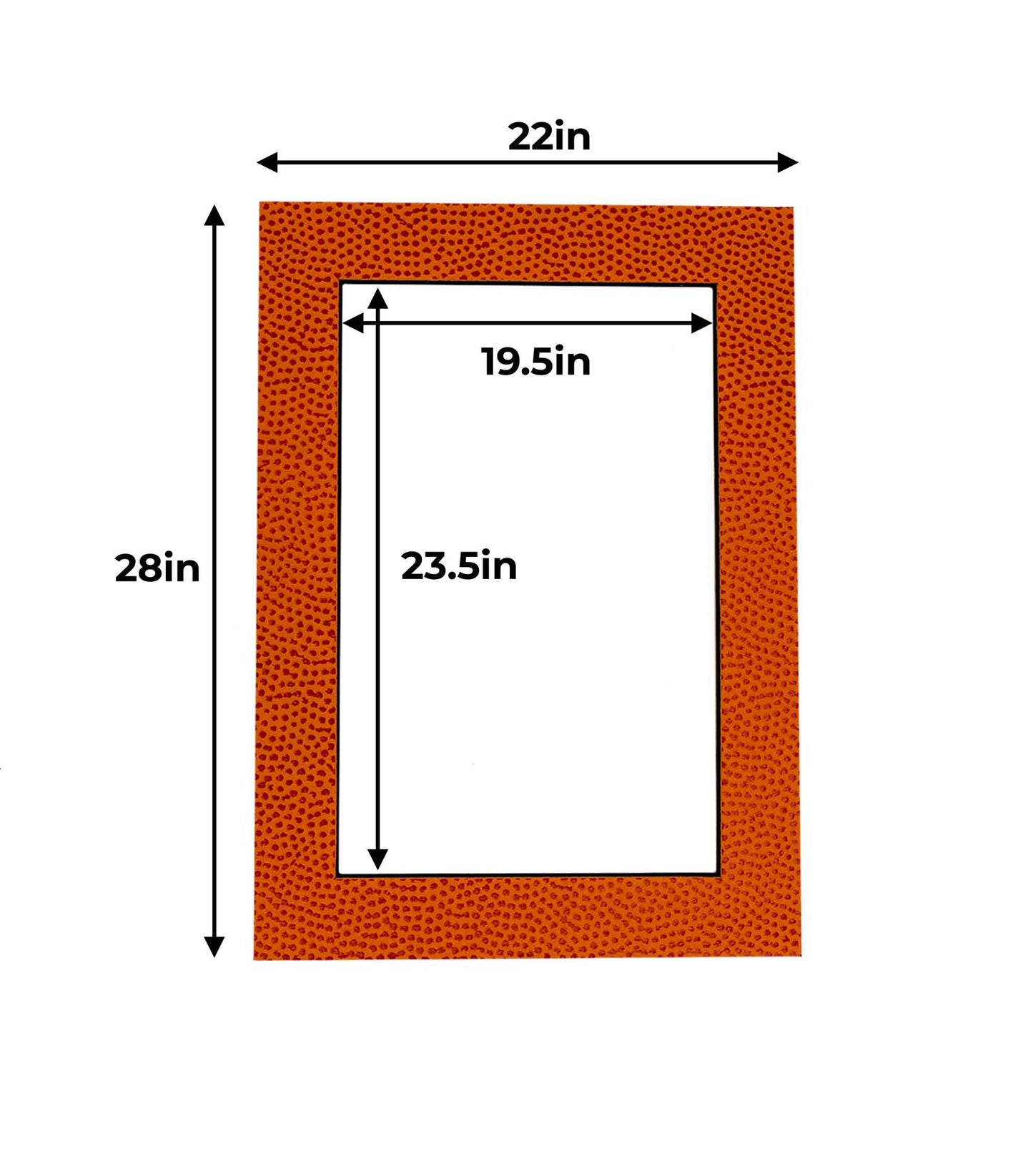Pack of 25 Basketball Texture Precut Acid-Free Matboard Set with Clear Bags & Backings