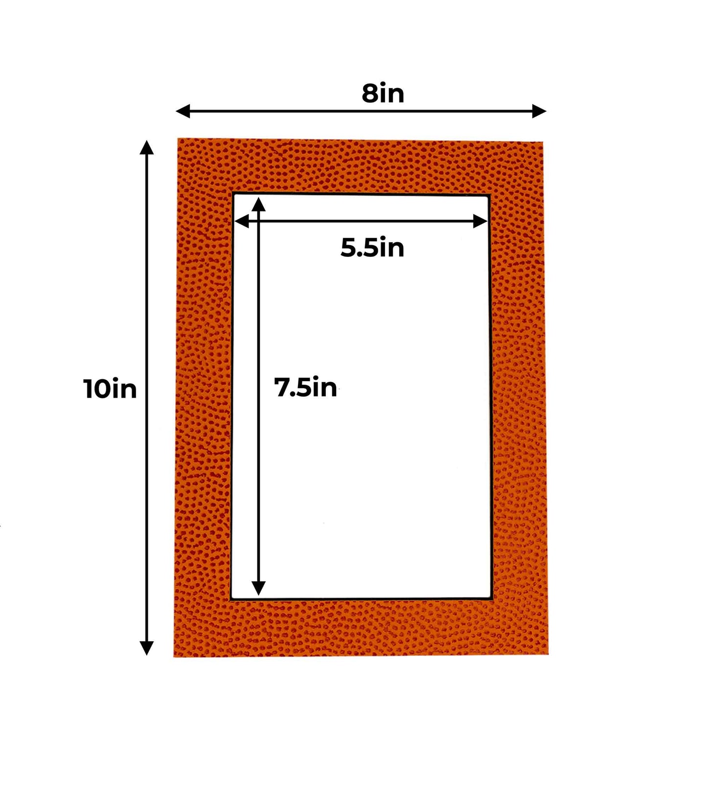Pack of 25 Basketball Texture Precut Acid-Free Matboard Set with Clear Bags & Backings