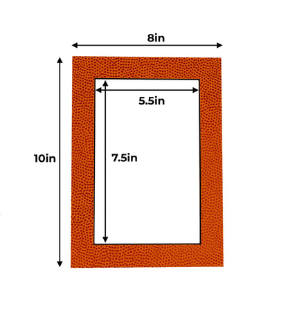 Pack of 25 Basketball Texture Precut Acid-Free Matboard Set with Clear Bags & Backings