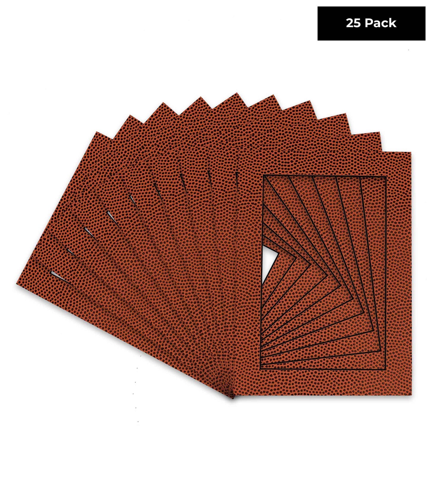 Pack of 25 Football Texture Precut Acid-Free Matboard Set with Clear Bags & Backings
