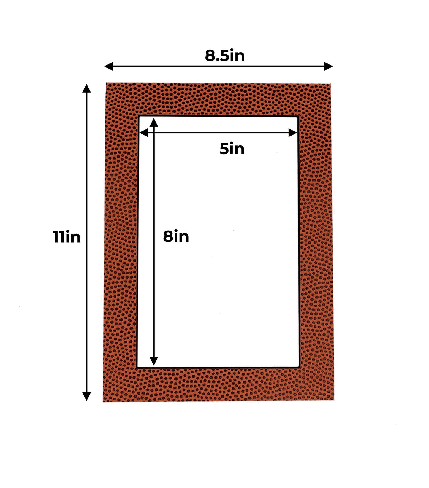 Pack of 10 Football Texture Precut Acid-Free Matboard Set with Clear Bags & Backings