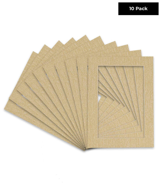 Pack of 10 Fresh Linen Canvas Precut Acid-Free Matboards