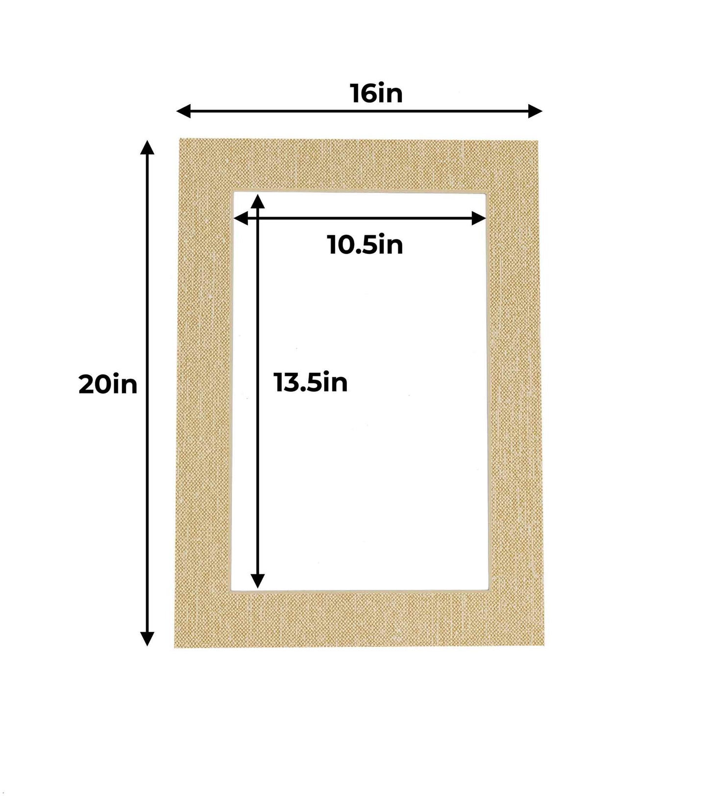 Pack of 25 Fresh Linen Canvas Precut Acid-Free Matboard Set with Clear Bags & Backings