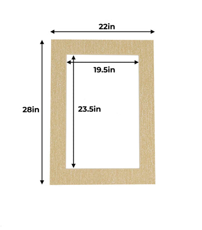 Pack of 10 Fresh Linen Canvas Precut Acid-Free Matboard Set with Clear Bags & Backings