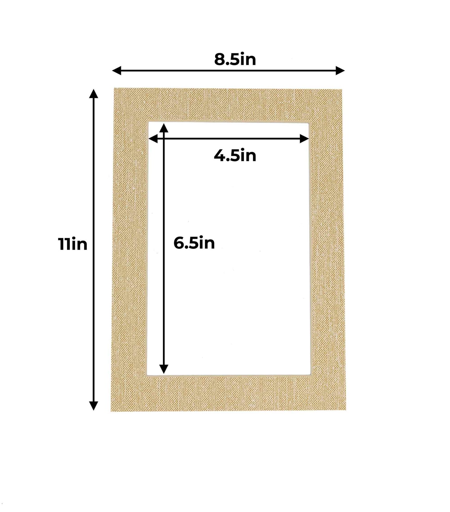 Pack of 25 Fresh Linen Canvas Precut Acid-Free Matboard Set with Clear Bags & Backings